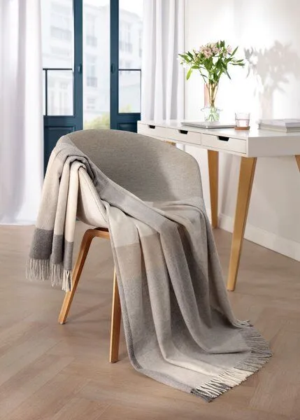 biederlack biederlack Plaid Wohndecke Pleasant 80% Wolle / 20% Kaschmir, Pleansant stone, – Produktbild 2 von 2