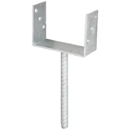 Alberts ALBERTS U-Pfostenträger/Betonanker Riffelstahl, fvz, zEinbet., BxH 141x104mm, L Anker 200mm – Produktbild 1 von 1
