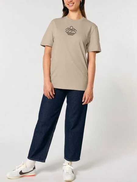 Human Family Human Family Bio Unisex Rundhals T-Shirt "Mountain Silhouette", Sand, – Produktbild 2 von 3