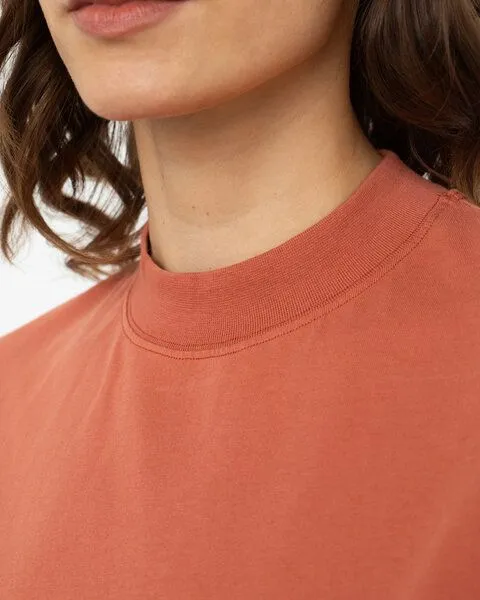 Rotholz Rotholz Basic T-Shirt mit breitem Kragen Bio Baumwolle, Rot, – Produktbild 7 von 7