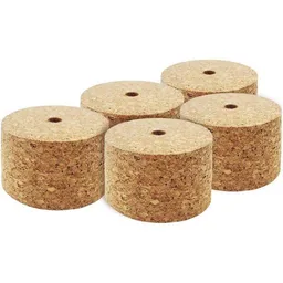 Kork-Deko Kork-Deko 5er-Pack Korkzylinder mit Bohrung: Geometrische Formen aus Presskork – Produktbild 1 von 1