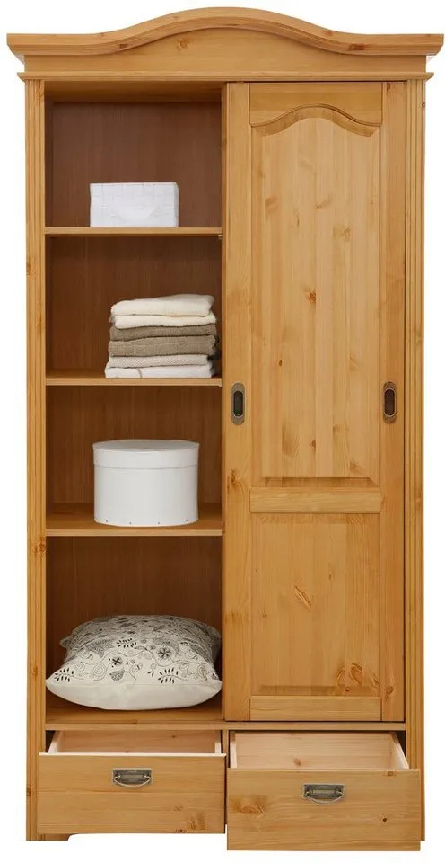 OTTO home Schiebetürenschrank Konrad (B/H/T ca. 111/207/64 cm) Breite 111 cm, aus massiver, FSC®-zertifizierter Kiefer, Beige, – Produktbild 5 von 5