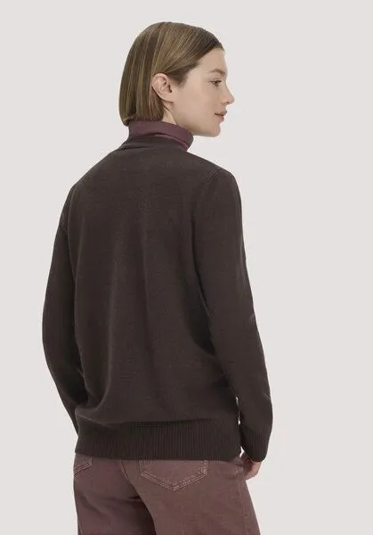 hessnatur hessnatur Strickjacke Relaxed aus Bio-Schurwolle mit Cashmere, Kakao braun, – Produktbild 2 von 4