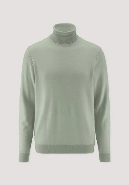 hessnatur hessnatur Rollkragenpullover Regular aus reiner Bio-Merinowolle, Salbeigrün, – Produktbild 4 von 4