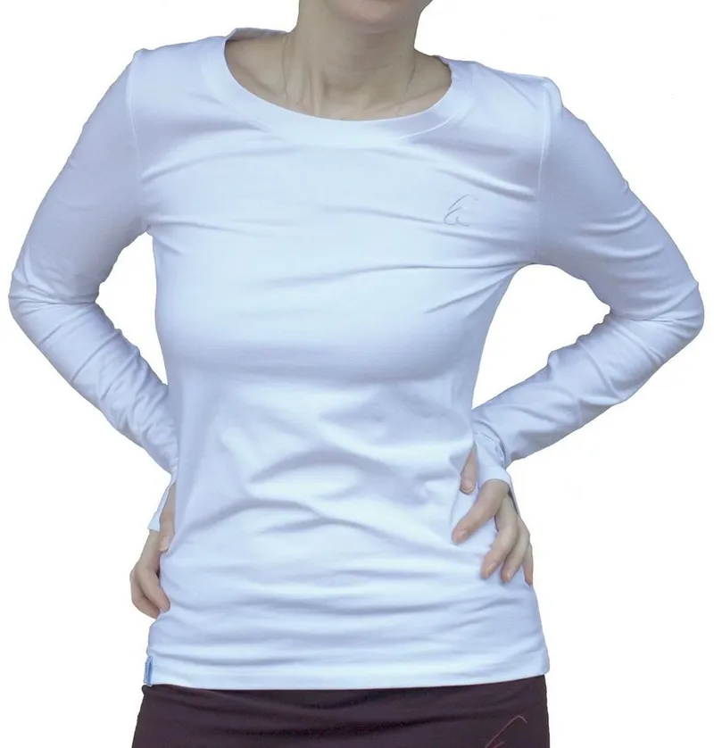 ESPARTO ESPARTO Yogashirt Langarmshirt Vicitra Ärmel mt Daumenloch, Weiß, – Produktbild 2 von 3