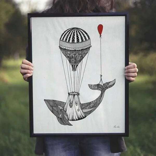LIGARTI Kunstdruck »Waltransport« von LIGARTI | A4, A3 oder A2 | Wandbild | Poster | Kunst – Produktbild 1 von 4