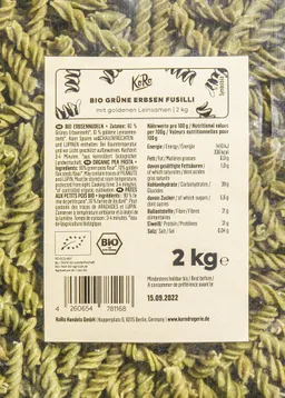KoRo Bio Fusilli aus grünen Erbsen 2 kg – Produktbild 1 von 1