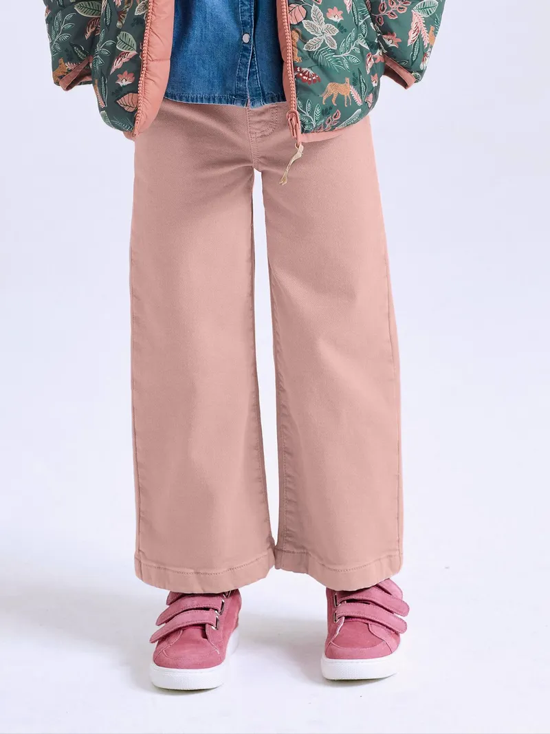 Vertbaudet Weite Mädchen Hose mit Dehnbund BASIC, Malve, – Produktbild 1 von 3