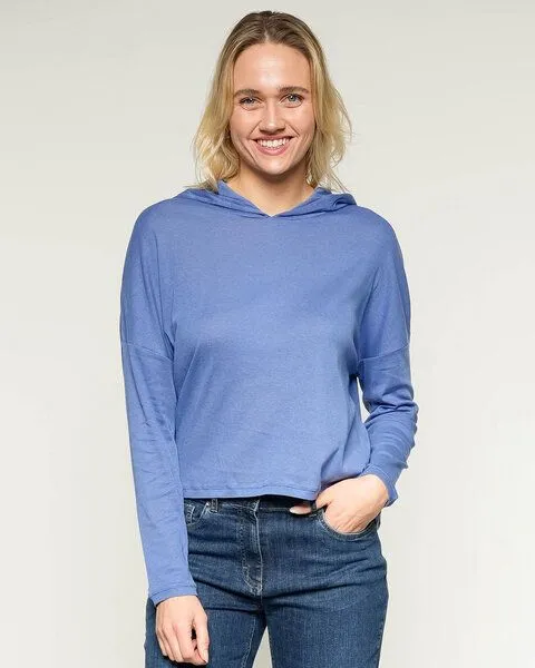 Alma & Lovis Alma & Lovis Softer Ringel-Melange-Hoodie aus 100% Bio-Baumwolle | Melange Hoodie, Marine (blau), – Produktbild 3 von 3