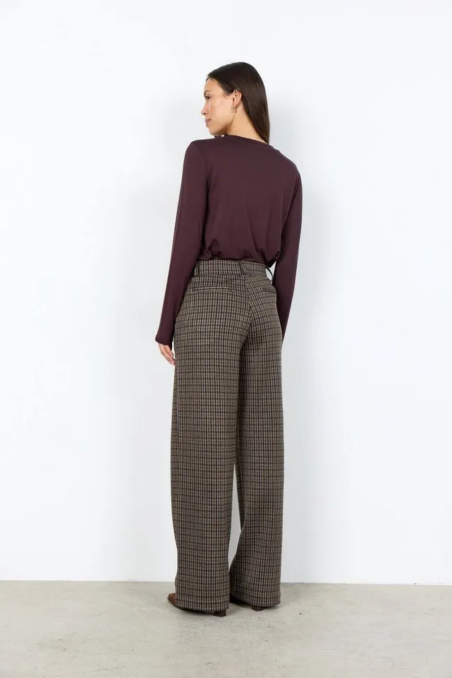 soyaconcept Palazzohose - Elegante Hose mit weitem Bein und Karomuster für Damen, Braun, – Produktbild 4 von 4