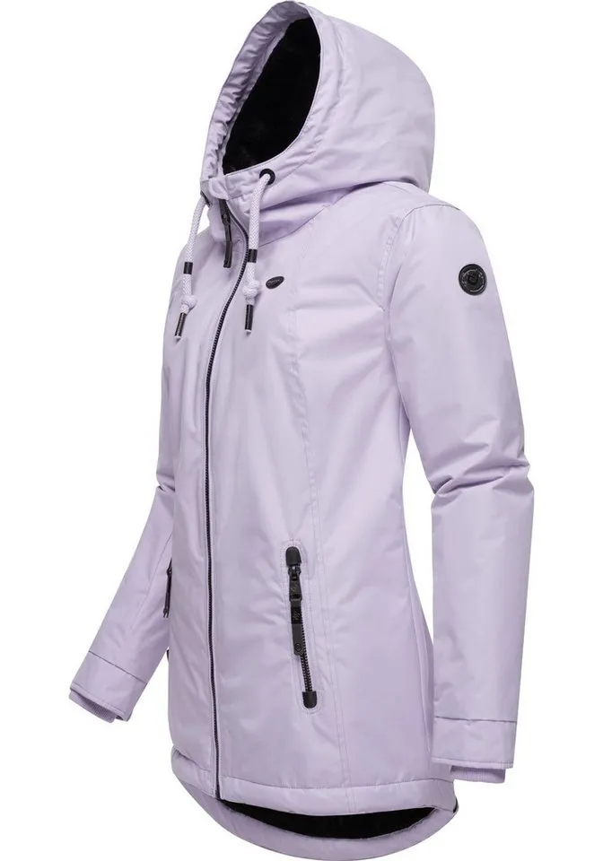 ragwear ragwear Winterjacke Zuzka Winter Wasserdichter Winterparka mit Teddyfleece Innenfutter, Lila, – Produktbild 3 von 4