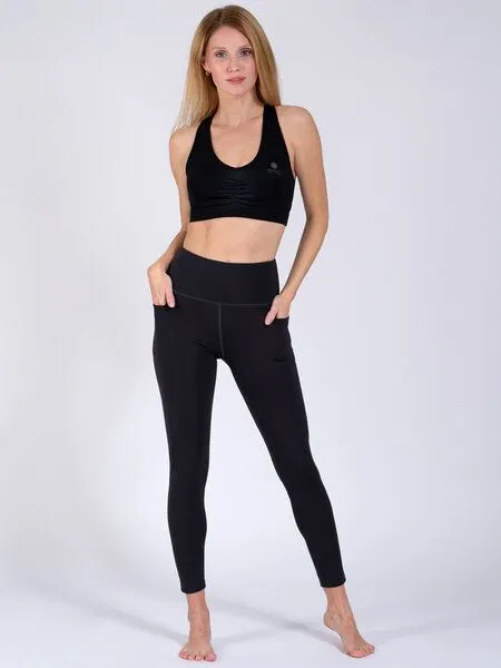 Magadi Magadi Yoga Leggings AMALIA aus softem Stretch, mit Taschen, Schwarz, – Produktbild 2 von 4