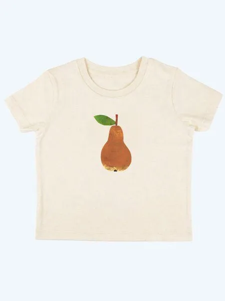 MelaDi MELAdi Kinder Baby-Shirt aus Biobaumwolle - Birne auf Natural Raw – Produktbild 2 von 4
