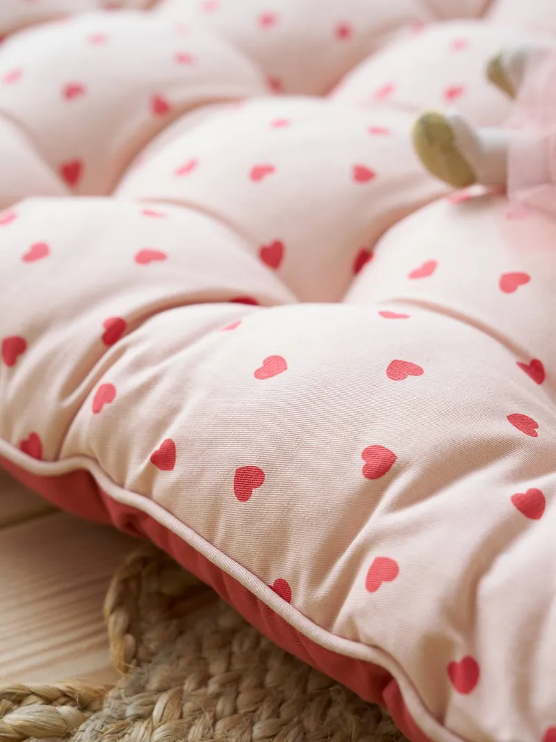 Vertbaudet Bodenmatratze HERZEN Kinderzimmer, Rosa, – Produktbild 2 von 4
