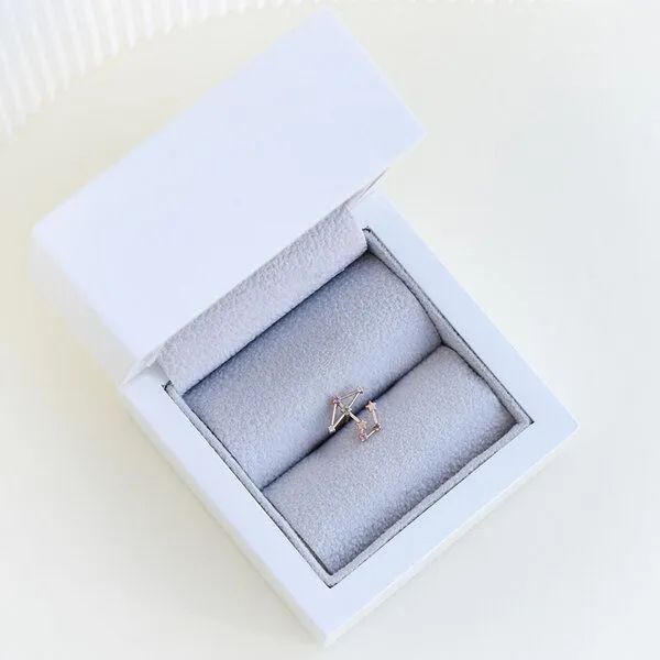 Eppi Eppi Goldener Ohrring mit Sternzeichen Sagittarius, Rosa, – Produktbild 4 von 4