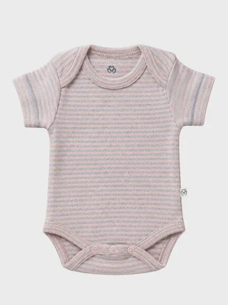OrganicEra OrganicEra Bio-Kurzarm Babybodys für Neugeborene, 2-teiliges Set, Rose melange (rose), – Produktbild 3 von 4