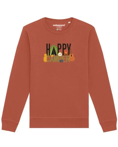 watapparel watapparel Sweatshirt Unisex Happy Camper, Heritage brown, – Produktbild 1 von 3