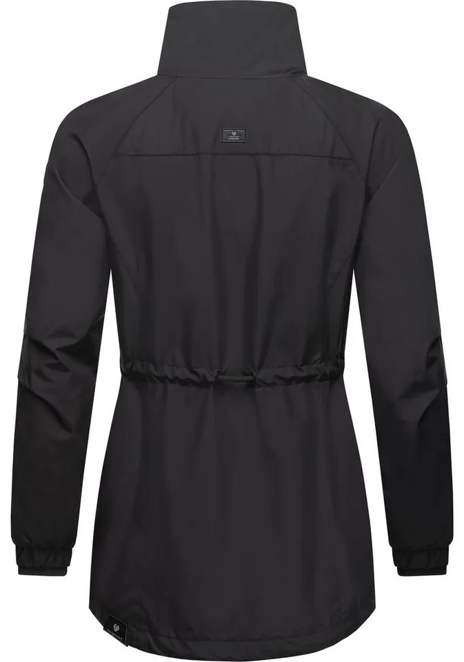 ragwear ragwear Outdoorjacke Tacy wasserdichte Damen Übergangsjacke mit hohem Kragen, Schwarz, – Produktbild 4 von 5