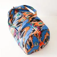KIKOONI KIKOONI handgefertigte große Baumwolltasche "K. Shopper", Blue ikat, – Produktbild 1 von 1
