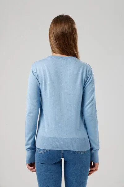 GORG GORG Damen Strickjacke mit Rundhalsausschnitt, Hellblau, – Produktbild 2 von 4