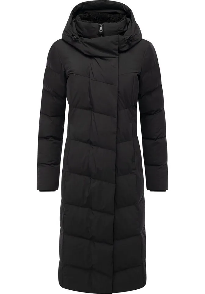 ragwear ragwear Wintermantel Pavla Long Soft YOUMODO Wasserdichter Steppmantel mit Kuschelkragen, Schwarz, – Produktbild 2 von 3