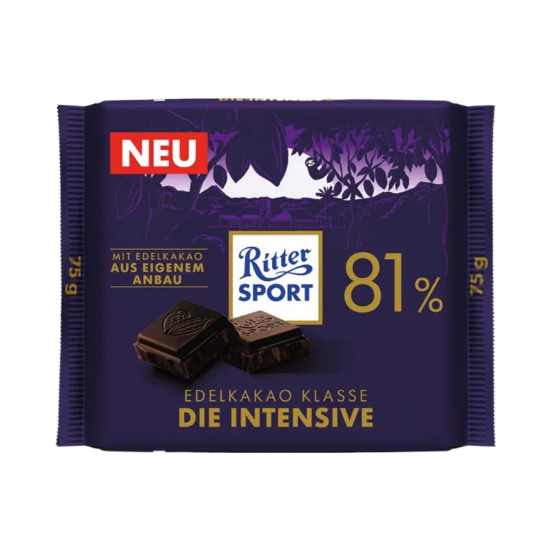 Ritter Sport Ritter Sport Edelkakao Klasse Die Intensive 81 %, 75g – Produktbild 2 von 2