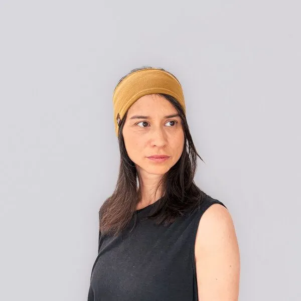 Liebe Deinen Planeten Liebe Deinen Planeten Bio Stirnband Basic - elastischer Baumwoll Jersey in vielen Farben, Caramel, – Produktbild 3 von 4