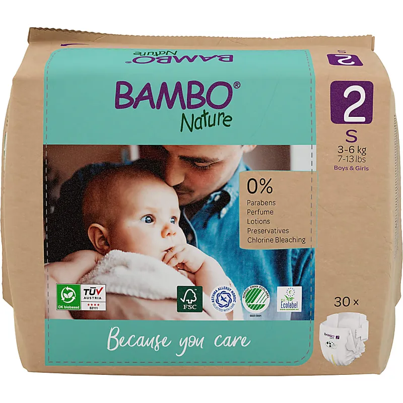 Bambo Nature Bambo Nature Windeln - Mini - Größe 2 - Packung mit 30 Windeln – Produktbild 1 von 1