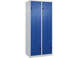 C+P C+P Z-Spind Classic PLUS, 4 Fächer, 1850x800x500mm, Lichtgrau/Enzianblau – Produktbild 1 von 1