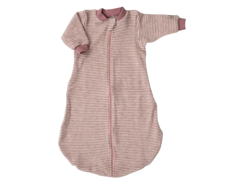 Lilano Lilano Schlafsack Baby langer Arm Bio-Merinowolle mauve-geringelt Gr.50/56, Rosa, – Produktbild 1 von 1