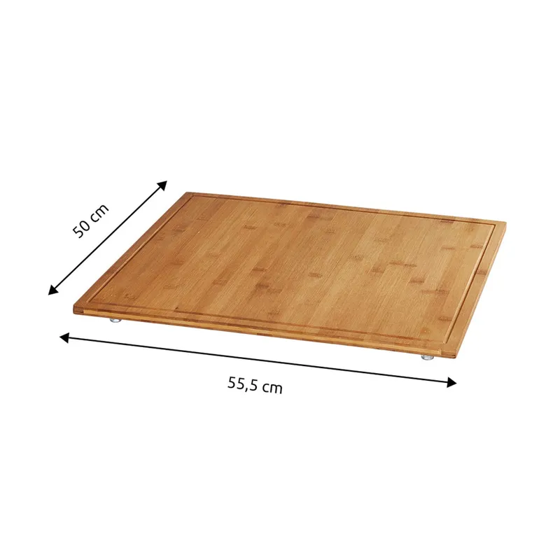 genialo genialo Bambus-Abdeckplatten & Schneidebretter-Set, 3-teilig, Natur, – Produktbild 2 von 4