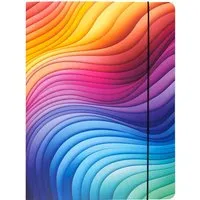 Sammelmappe "Colour-Waves", DIN A4 mit Gummizug, Einschlagklappen, Recyclingkarton – Produktbild 1 von 1