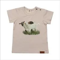 Walkiddy Kinder T-Shirt GOTS zertifiziert – Creme mit Ziegenmotiv, Kurzarm, weich & bequem | von Walkiddy – Produktbild 1 von 1
