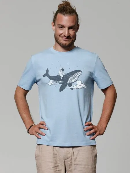 watapparel watapparel T-Shirt Unisex Spacewhale, Blue soul, – Produktbild 2 von 4