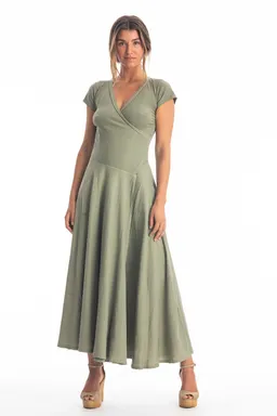 RAVENS VIEW IBIZA RAVENS VIEW IBIZA Damen vegan Kleid Veronika St Khaki – Produktbild 1 von 1
