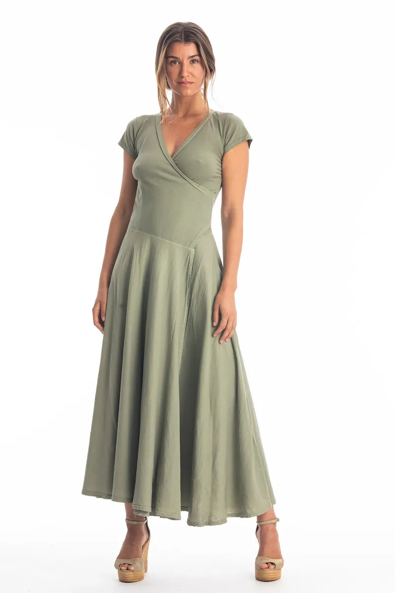 RAVENS VIEW IBIZA RAVENS VIEW IBIZA Damen vegan Kleid Veronika St Khaki, Olivgrün, – Produktbild 1 von 1