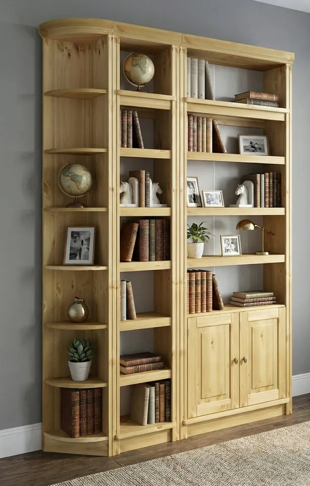 OTTO home Bücherregal Soeren Regal B/T/H: 40/29/220 cm, Kiefer FSC®-zertifiziert, 7 Fächer und 6 Einlegeböden, Beige, – Produktbild 5 von 5