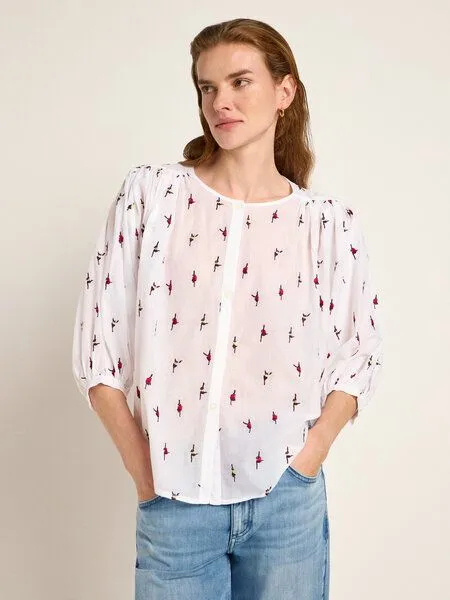 LANIUS LANIUS Blusenshirt (OCS) mit Stickerei aus Bio-Baumwolle, Off white, – Produktbild 1 von 4