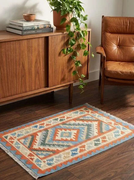 Rugtales Kelim Gashgai Beige „Rugtales“ aus Schurwolle, 81x123 cm, Beige, – Produktbild 2 von 4