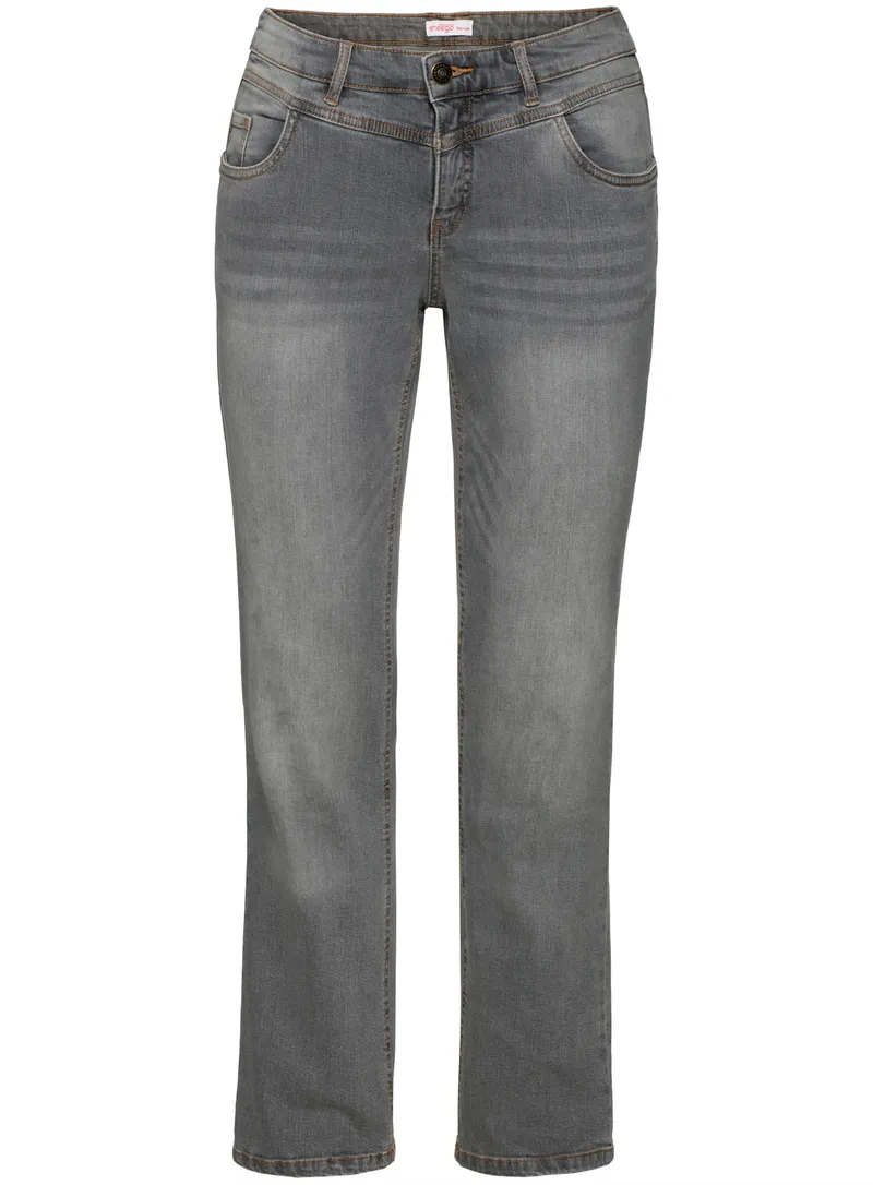 sheego Gerade Jeans grey denim, Grey denim, – Produktbild 1 von 3