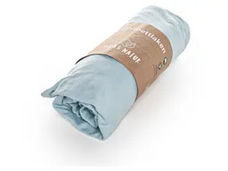 HANS NATUR Spannbettlaken Bio-Baumwolle aqua 40-50 cm x 70-80 cm – Produktbild 1 von 1
