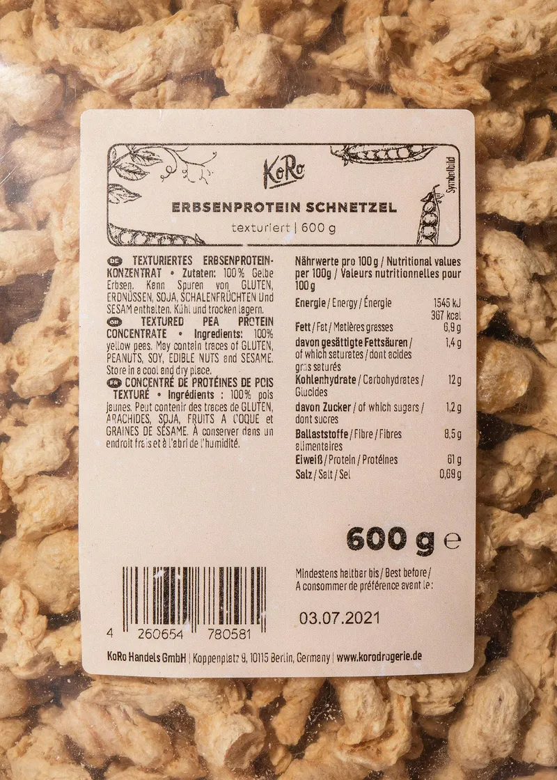 KoRo Erbsenprotein Schnetzel 600 g – Produktbild 3 von 5