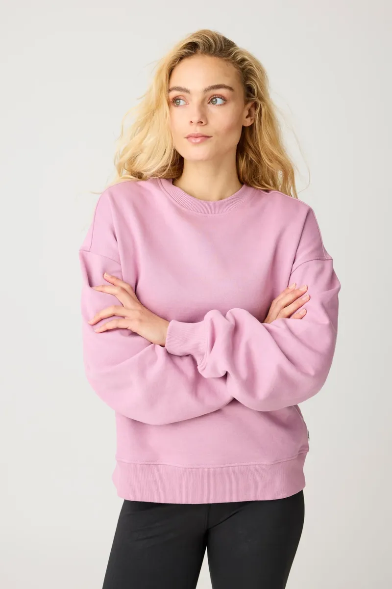 KnowledgeCotton Apparel KnowledgeCotton Apparel Damen vegan Sweatshirt Relaxed Rundhals Orchid Haze, Rosa, – Produktbild 2 von 2