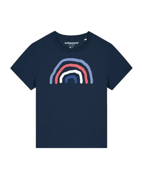 watapparel watapparel T-Shirt Frauen Regenbogen, French navy, – Produktbild 1 von 3