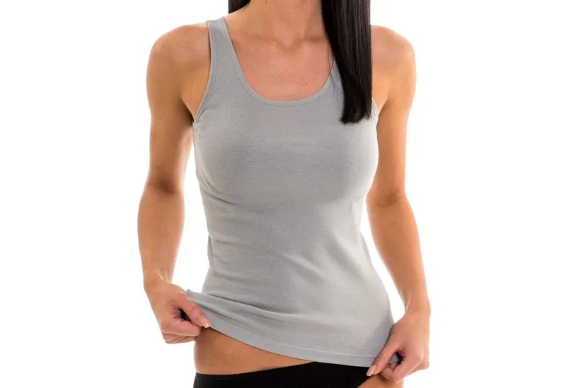 HERMKO Achseltop Achselhemd Tank Top, Achselhemd, Bio-Baumwolle, Basic, Shirt, Feinripp, Grau, – Produktbild 1 von 1