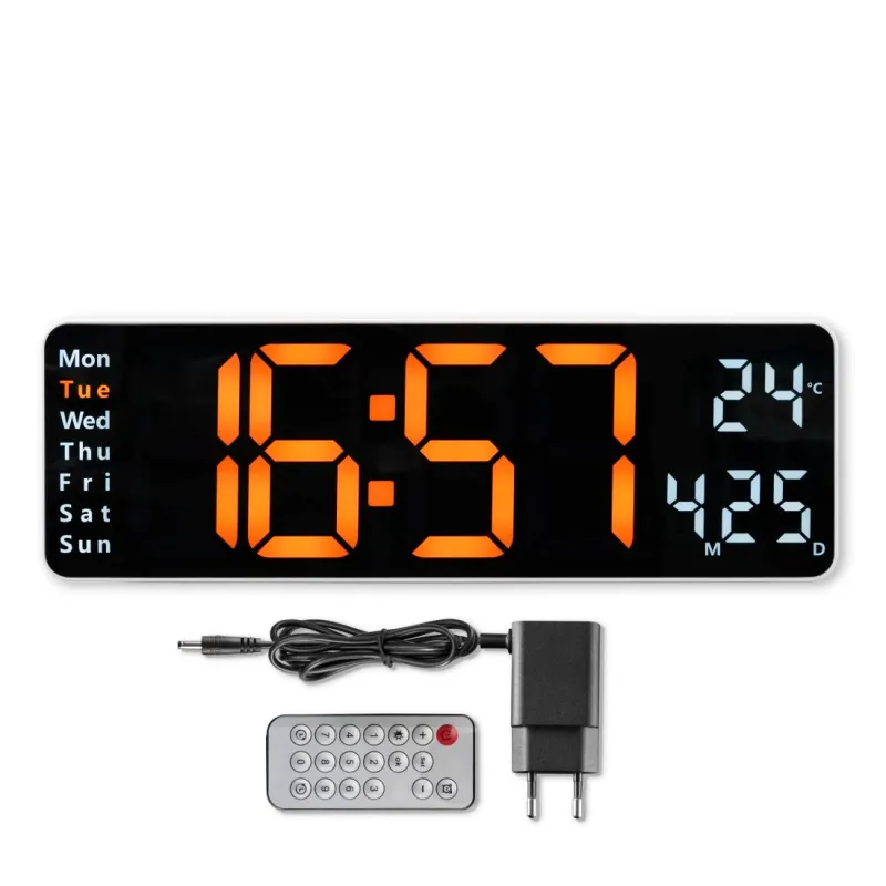 Hama Hama Digitale Wanduhr "Santa Cruz", Thermometer, großes Display, Fernbedien., WS – Produktbild 4 von 5