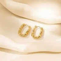 ELEKTROPULLI ELEKTROPULLI Irregular Creolen Ohrringe in ca. 25mm x 18mm x 3,5mm, Gold, – Produktbild 1 von 1