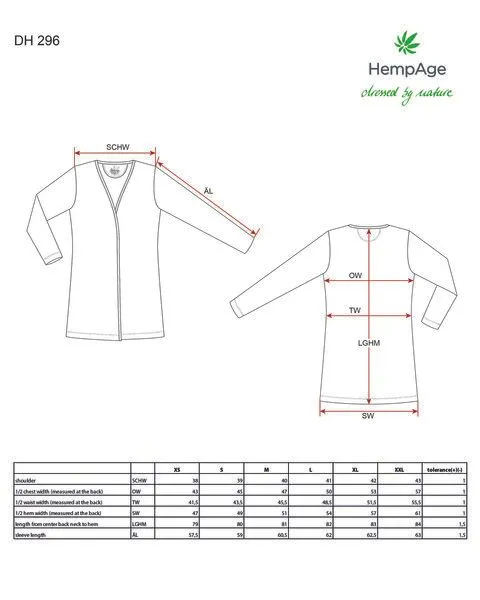 HempAge HempAge Lange Jersey Damenjacke Hanf/Biobaumwolle, Dust (braun), – Produktbild 1 von 4