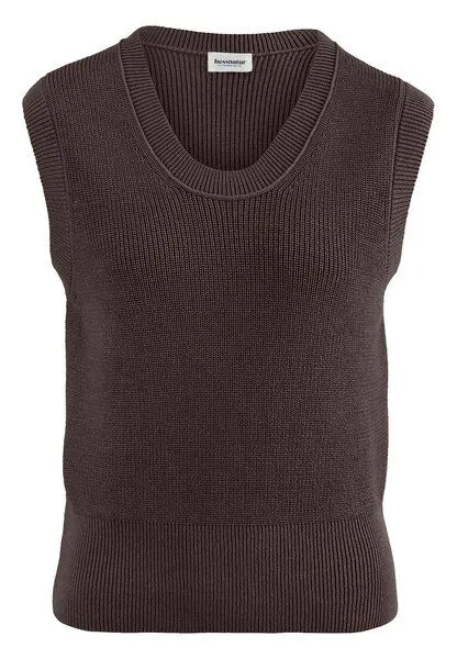 hessnatur hessnatur Strick Top Regular aus reiner Bio-Baumwolle, Kakao braun, – Produktbild 3 von 4