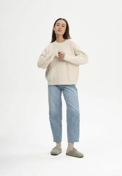 MELA MELA Rippstrick Pullover ADAH aus 100% Bio-Baumwolle, Cream melange, – Produktbild 4 von 4